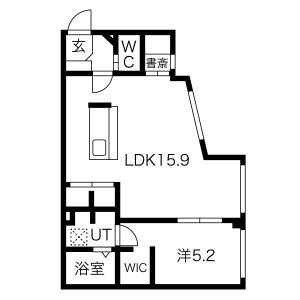 札幌市厚別区厚別東三条のマンションの間取り