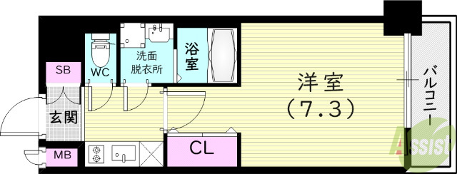 レジュールアッシュ神戸グランフィールの間取り