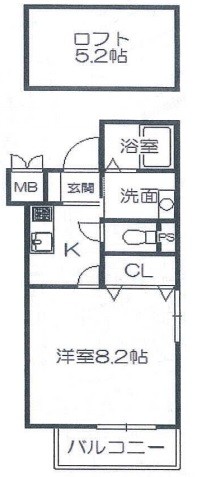 堺市北区東雲東町のアパートの間取り