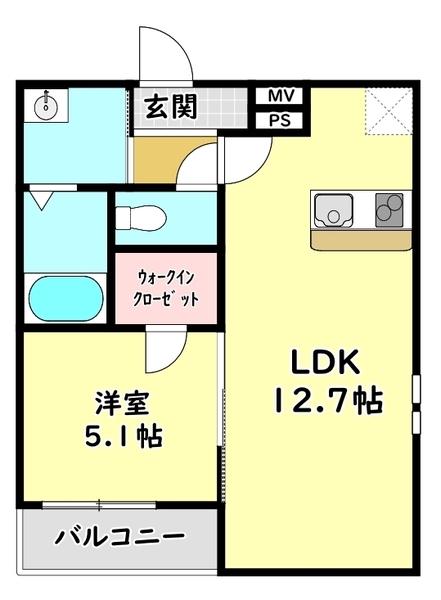 【寝屋川市萱島本町のアパートの間取り】