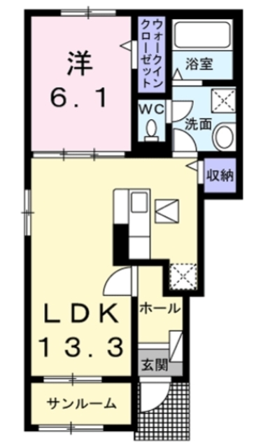 グリーンコートAの間取り