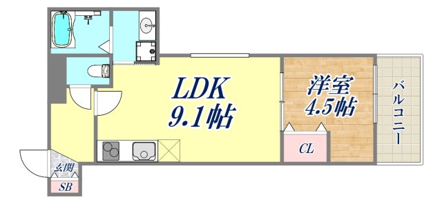 フジパレス出来島EAST3番館の間取り