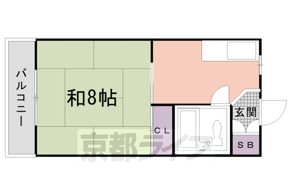 京都市左京区聖護院山王町のマンションの間取り