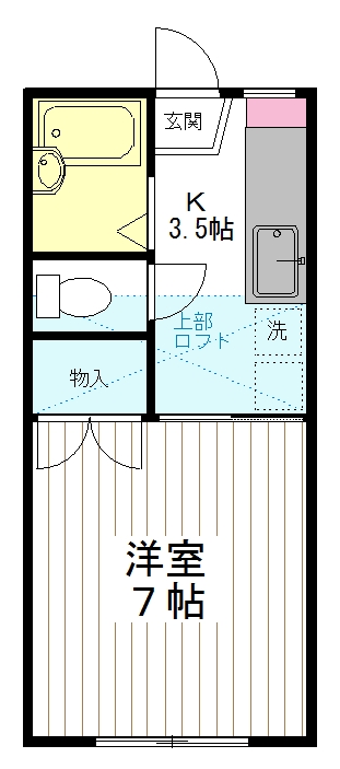 仙台市青葉区旭ケ丘のアパートの間取り