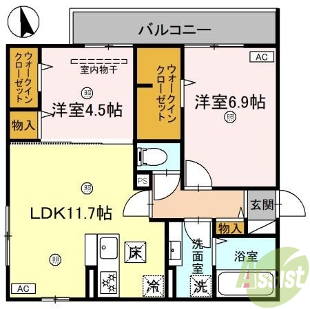 アリビオ立花の間取り