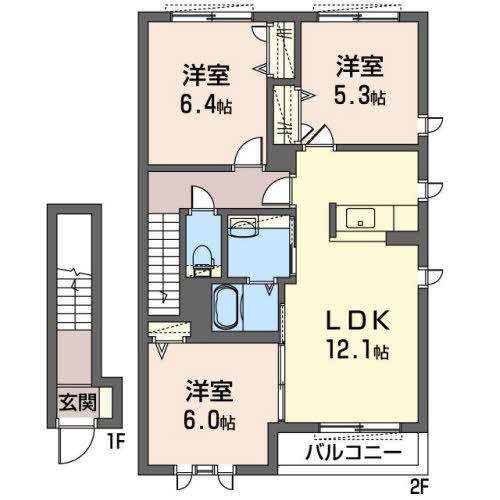 シャーメゾンきびの間取り