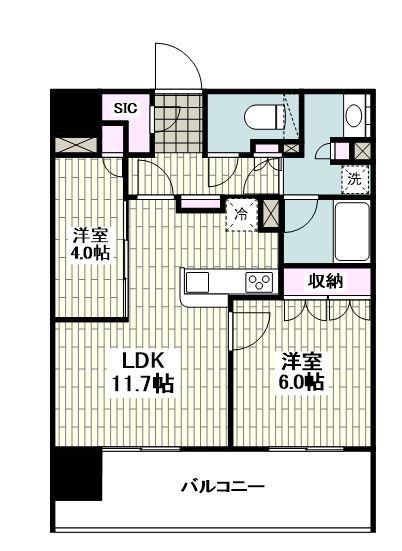 レーベン小田原THE　TOWERの間取り