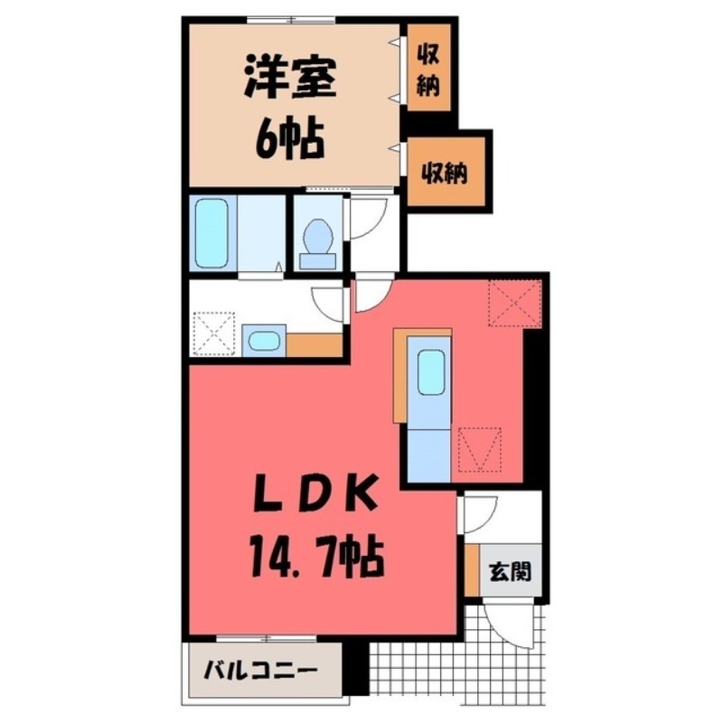 結城市大字結城のアパートの間取り