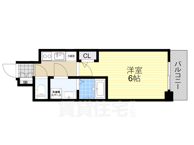 大阪市住吉区南住吉のマンションの間取り