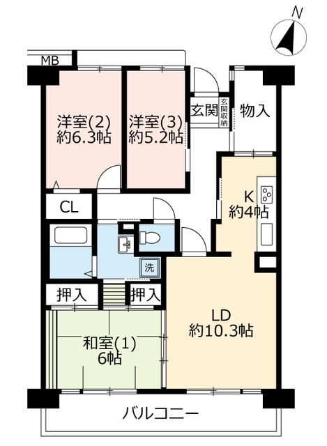 ＵＲ幕張ベイタウンパティオス２０番街の間取り