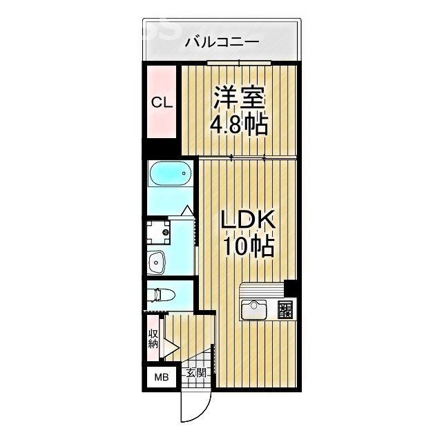 堺市堺区北庄町のアパートの間取り