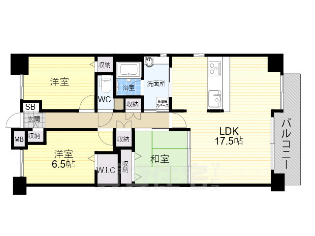 【香芝市五位堂のマンションの間取り】