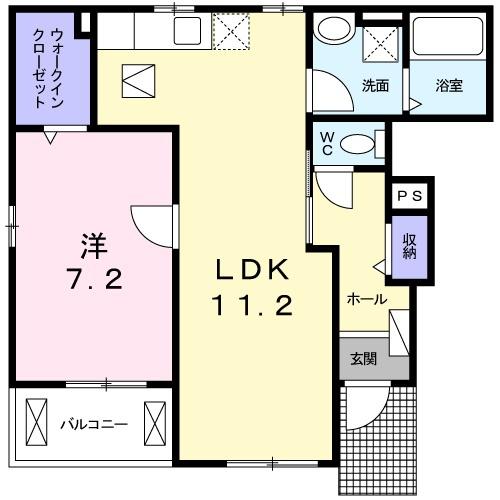 熊本市東区健軍本町のアパートの間取り