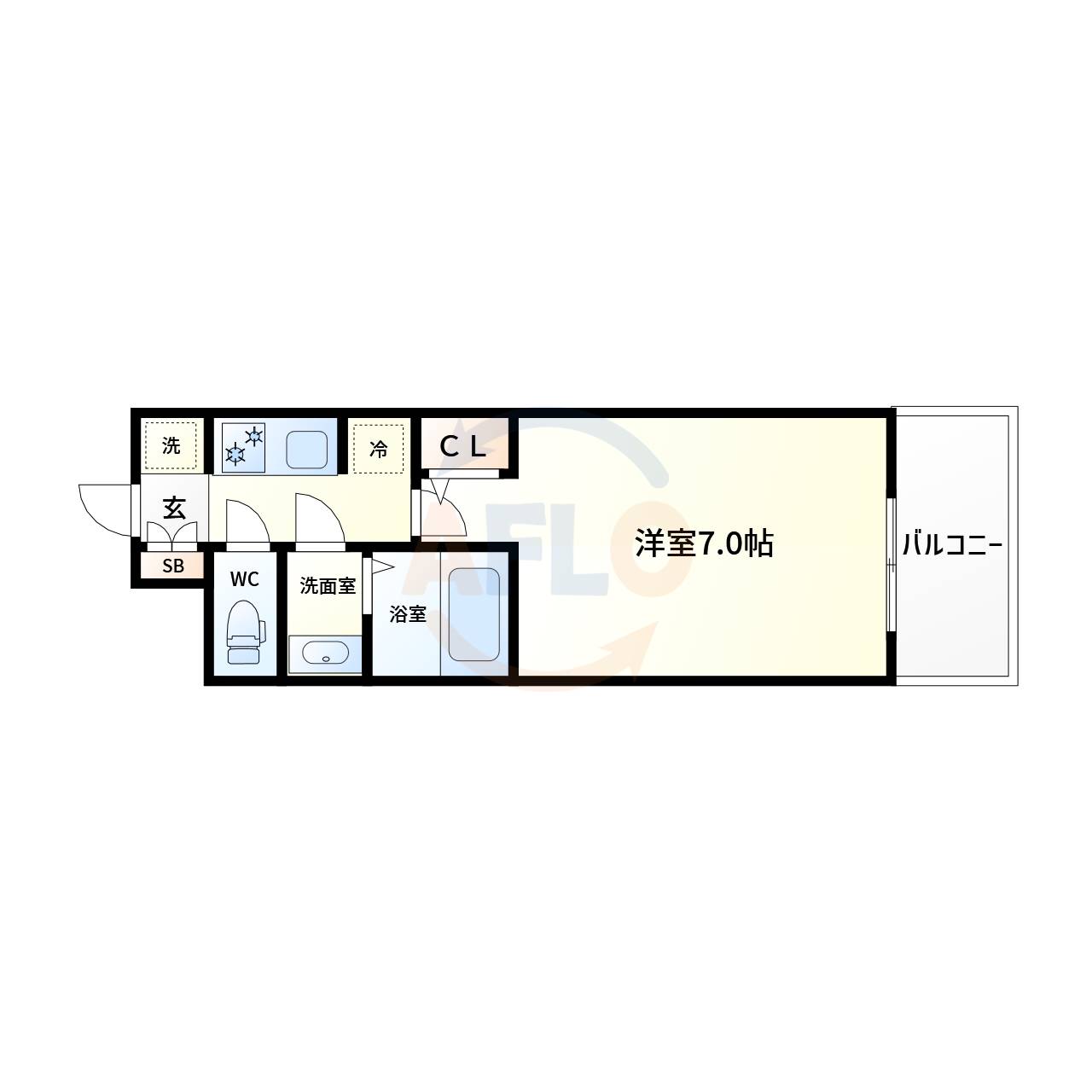 S-RESIDENCEドーム前千代崎の間取り