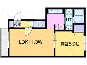 岩見沢市大和一条のアパートの間取り