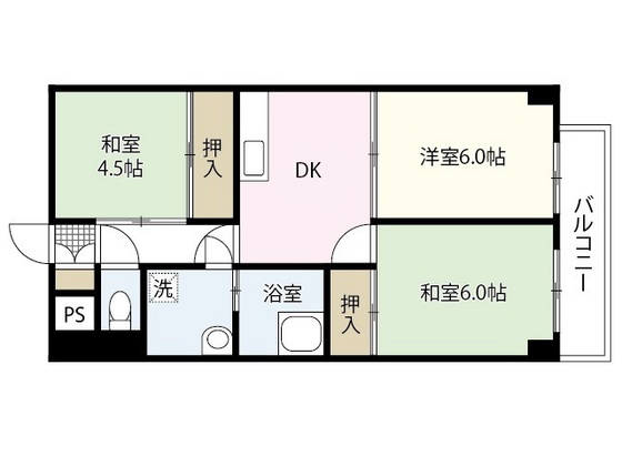 広島市中区大手町のマンションの間取り