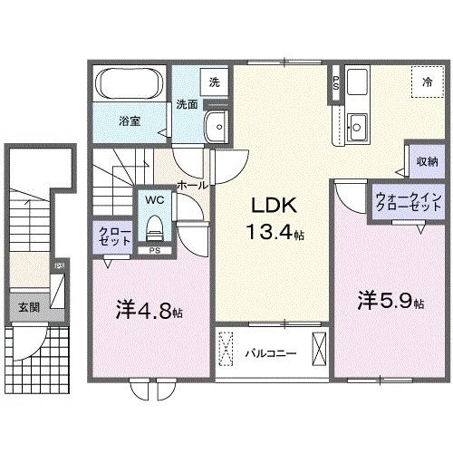 【廿日市市宮島口西のアパートの間取り】