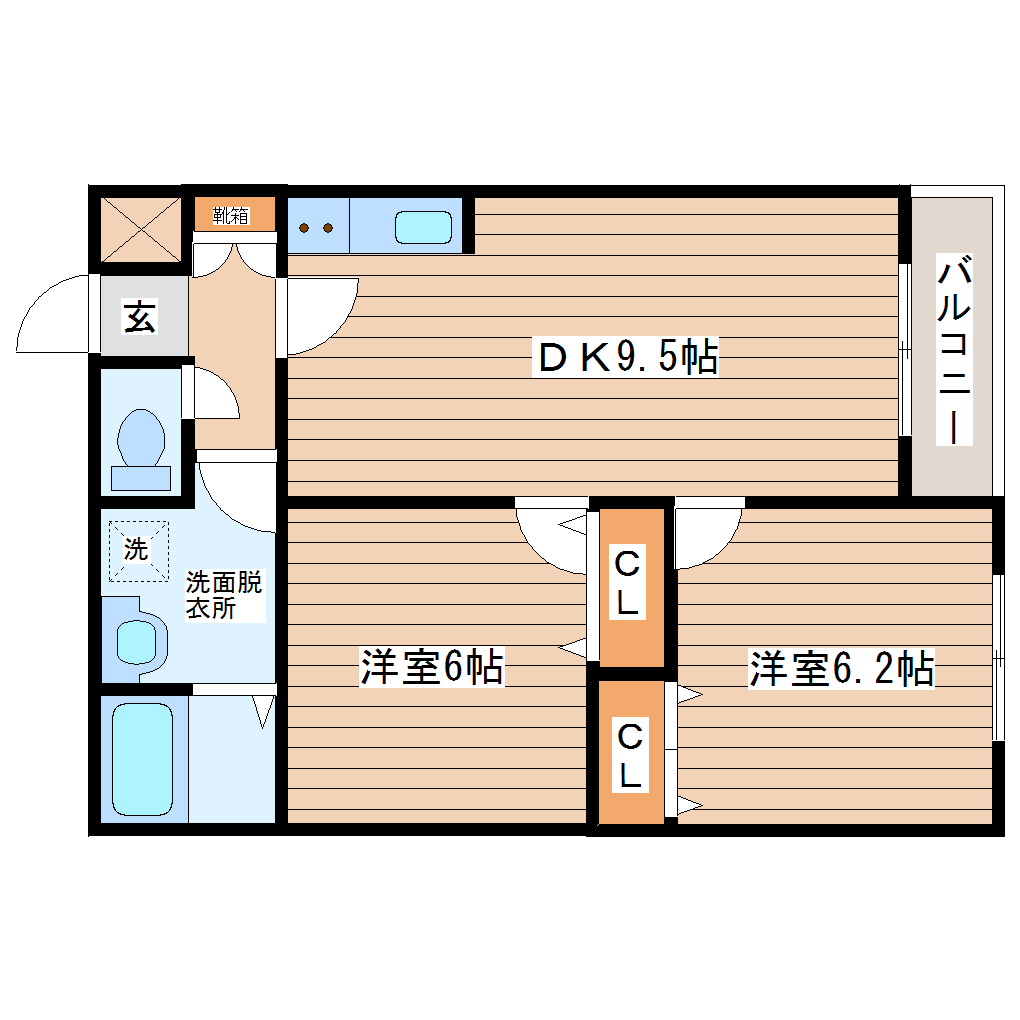 メリディアンなないろの里　四番館の間取り