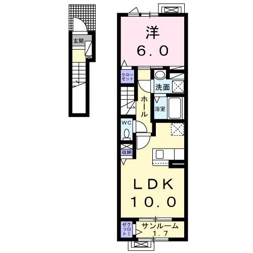 ［大東建託］ソレイユ　ヒルズの間取り