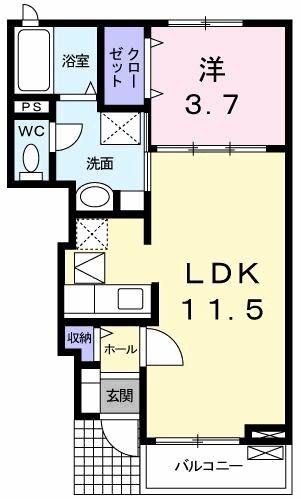 静岡市葵区大岩のアパートの間取り