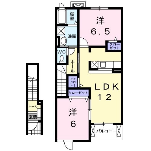 四日市市大字西阿倉川のアパートの間取り