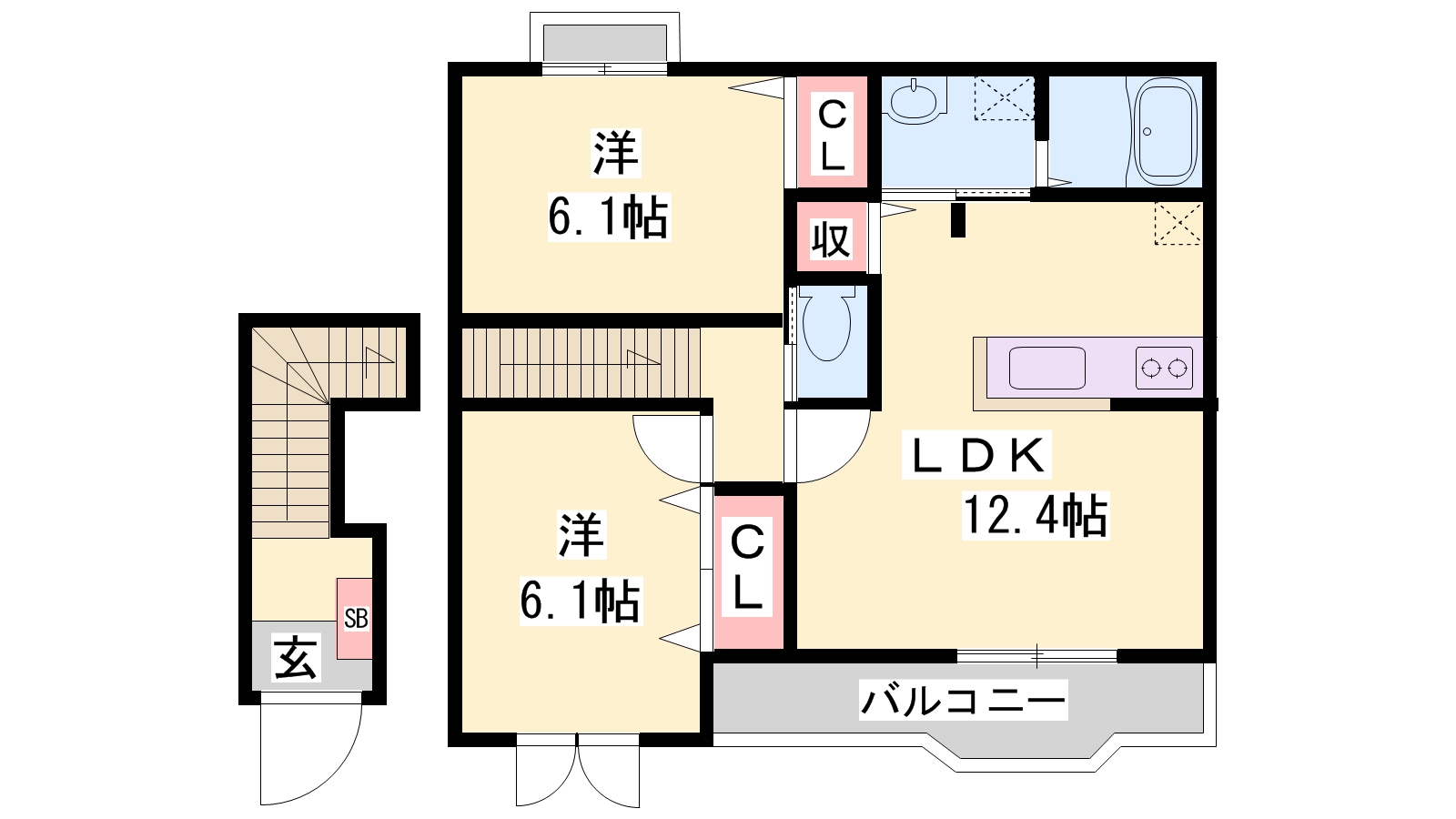 たつの市揖保川町黍田のアパートの間取り