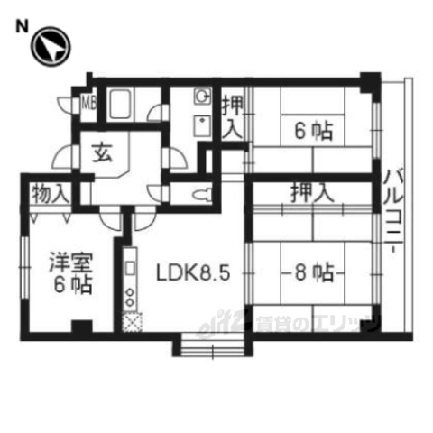 西谷第５ハイツの間取り