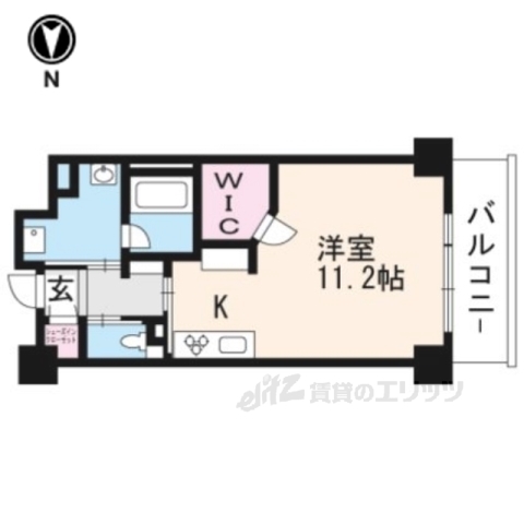 京都市右京区嵯峨野開町のマンションの間取り