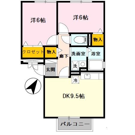 和歌山市餌差町のアパートの間取り