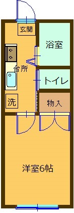 多賀城市留ケ谷のアパートの間取り