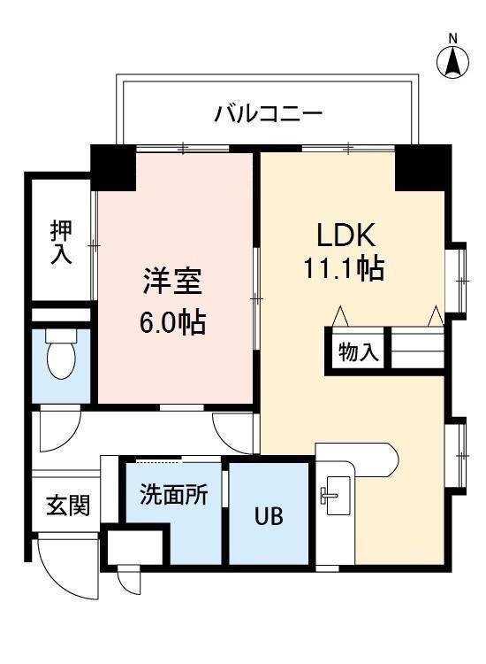 高松市上福岡町のマンションの間取り