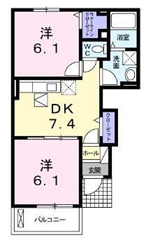 姫路市大塩町のアパートの間取り