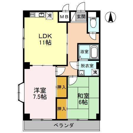 フラワーハイツ久米の間取り