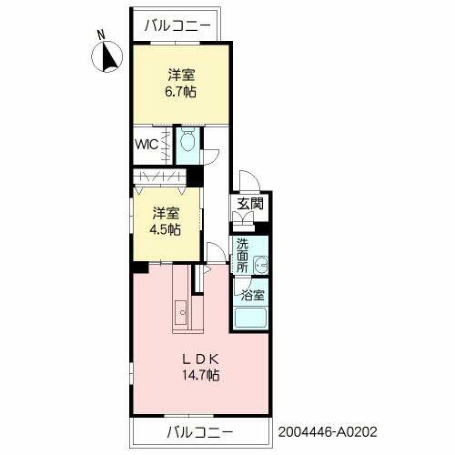 熊本市中央区出水のアパートの間取り