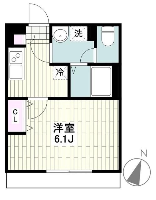 藤沢市鵠沼海岸のアパートの間取り