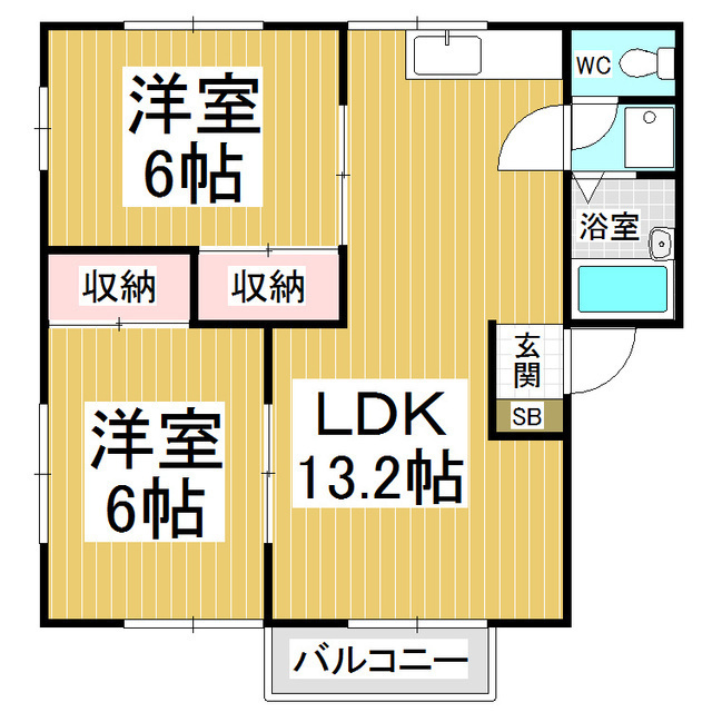 メナージやまもとＢ棟の間取り