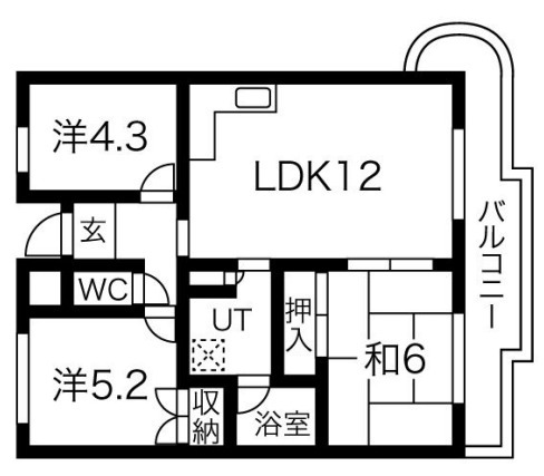 茨木市並木町のマンションの間取り