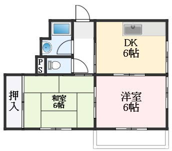 羽曳野市南恵我之荘のマンションの間取り