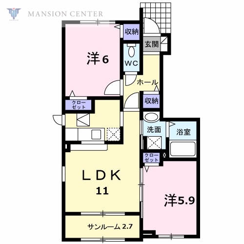 新潟市北区川西のアパートの間取り