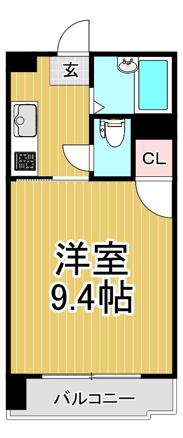 鹿児島市電谷山線 武之橋駅 徒歩9分 7階建 築37年の間取り写真