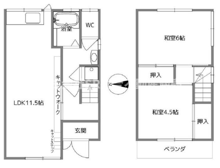 若江本町3丁目貸家の間取り写真