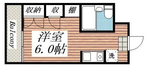 都営三田線 新板橋駅 徒歩3分 5階建 築39年の間取り写真