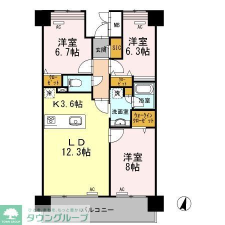ロイヤルパークス若葉台の間取り写真