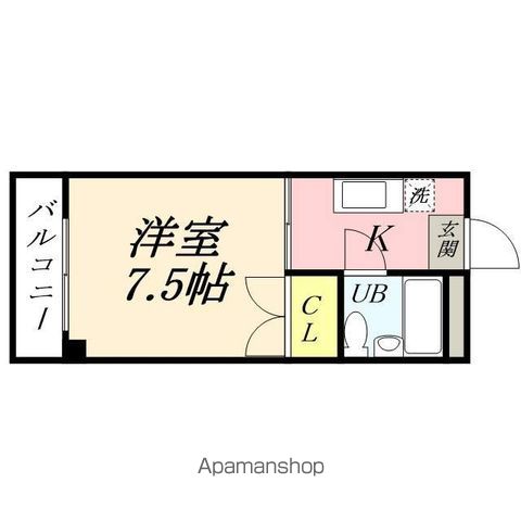 ＪＲ宇野線 大元駅 徒歩13分 7階建 築37年の間取り写真