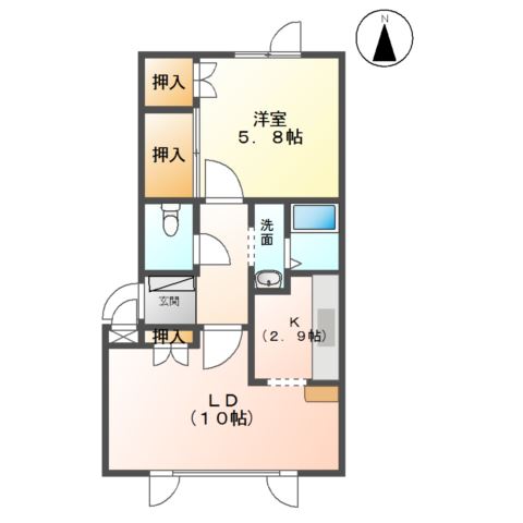 地下鉄東豊線 環状通東駅 バス乗車時間：15分 最寄りバス停で下車 徒歩6分 2階建 築22年の間取り写真