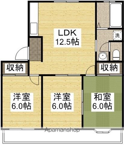 ＪＲ山陽本線 庭瀬駅 徒歩25分 2階建 築33年の間取り写真