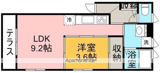 熊本市電健軍線 健軍校前駅 徒歩6分 2階建 築15年の間取り写真