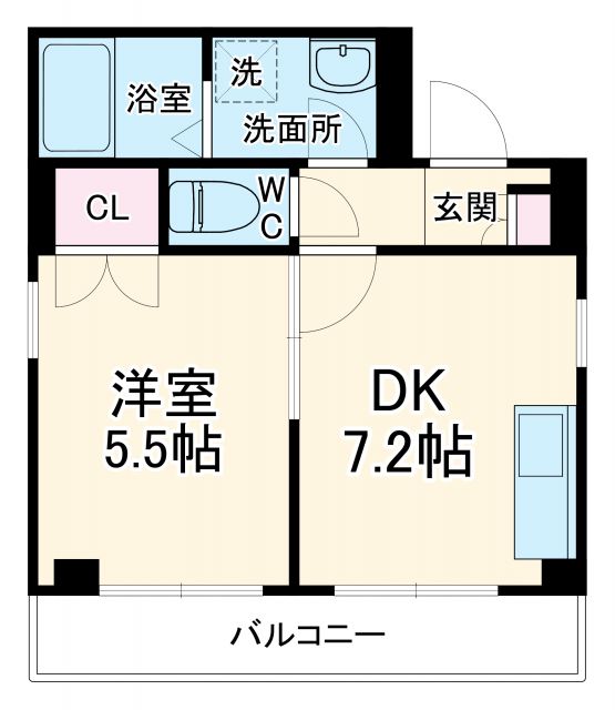 川崎市中原区苅宿のマンションの間取り