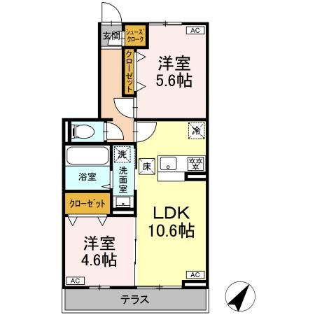 （仮）D-room能ヶ谷4丁目の間取り