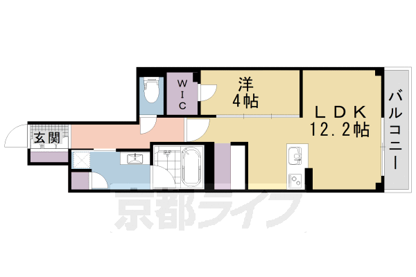 京都市上京区梅屋町のマンションの間取り